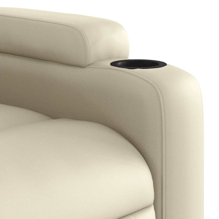 Fauteuil de massage inclinable crème similicuir – Image 7