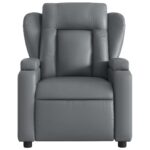 Fauteuil de massage inclinable gris similicuir – Image 5