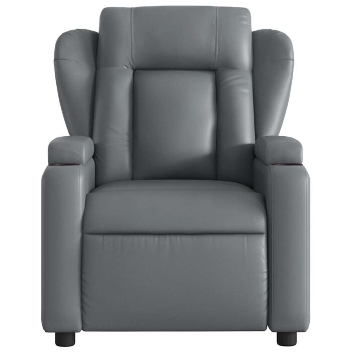Fauteuil de massage inclinable gris similicuir – Image 5
