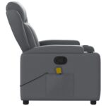 Fauteuil de massage inclinable gris similicuir – Image 6