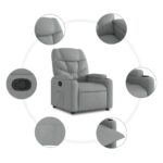 Fauteuil inclinable en tissu gris clair – Image 3