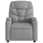Fauteuil inclinable en tissu gris clair – Image 4