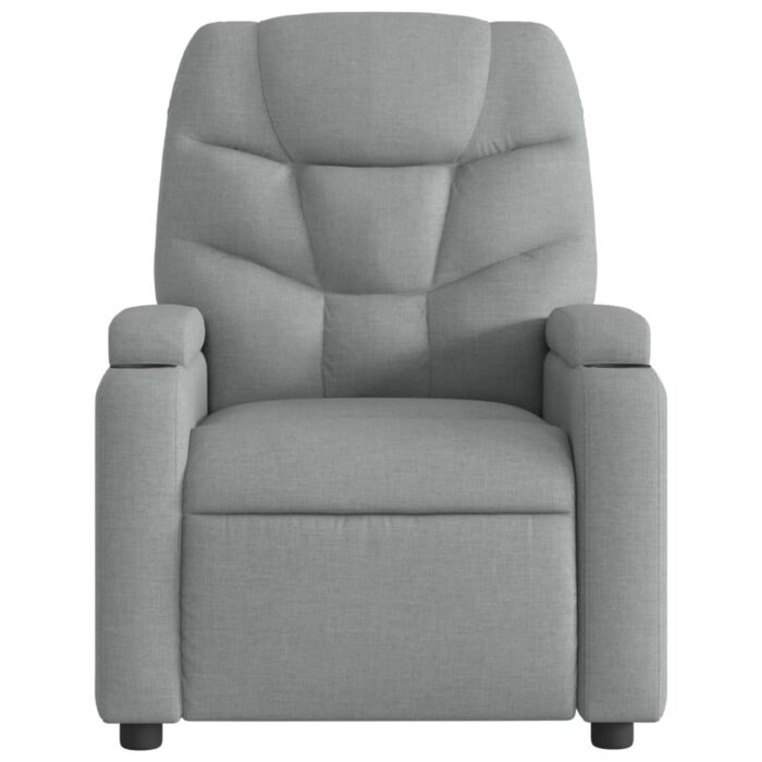 Fauteuil inclinable en tissu gris clair – Image 4