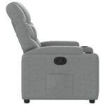 Fauteuil inclinable en tissu gris clair – Image 5