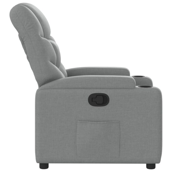 Fauteuil inclinable en tissu gris clair – Image 5