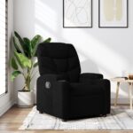 Fauteuil inclinable en tissu noir