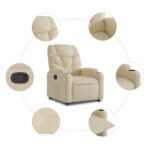 Fauteuil inclinable en tissu crème – Image 3