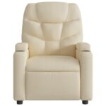 Fauteuil inclinable en tissu crème – Image 4
