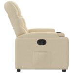 Fauteuil inclinable en tissu crème – Image 5