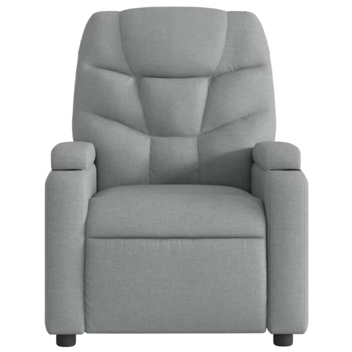 Fauteuil de massage inclinable gris clair tissu – Image 5