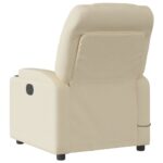 Fauteuil de massage inclinable crème tissu – Image 2