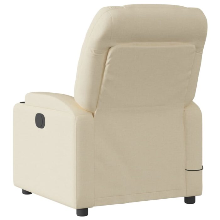 Fauteuil de massage inclinable crème tissu – Image 2