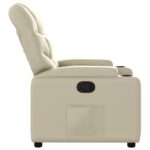 Fauteuil inclinable en similicuir crème – Image 5