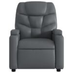 Fauteuil inclinable en similicuir gris – Image 4