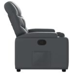Fauteuil inclinable en similicuir gris – Image 5