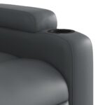 Fauteuil inclinable en similicuir gris – Image 6