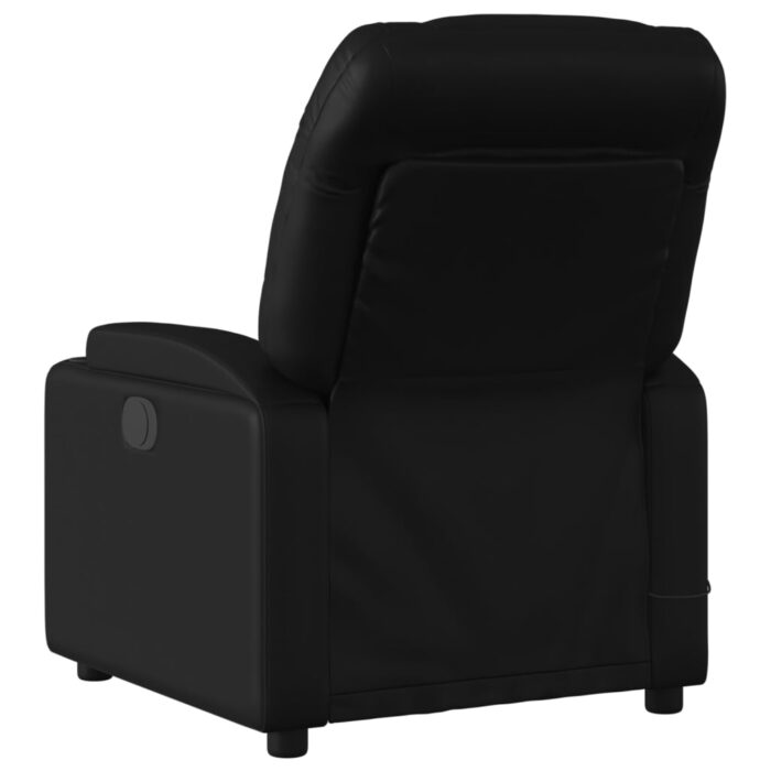 Fauteuil de massage inclinable noir similicuir – Image 2