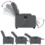 Fauteuil de massage inclinable gris similicuir – Image 3