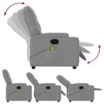 Fauteuil de massage inclinable gris clair tissu – Image 3