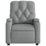 Fauteuil de massage inclinable gris clair tissu – Image 5