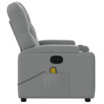 Fauteuil de massage inclinable gris clair tissu – Image 6