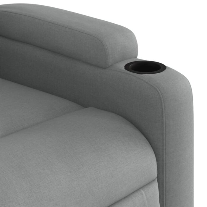 Fauteuil de massage inclinable gris clair tissu – Image 7