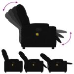 Fauteuil de massage inclinable noir tissu – Image 3