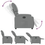 Fauteuil inclinable en tissu gris clair – Image 2
