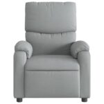 Fauteuil inclinable en tissu gris clair – Image 4