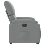 Fauteuil inclinable en tissu gris clair – Image 5