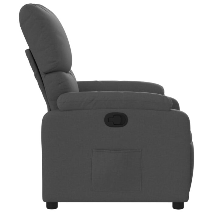 Fauteuil inclinable en tissu gris foncé – Image 5