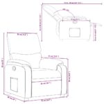 Fauteuil inclinable en tissu gris foncé – Image 9
