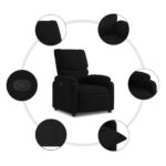 Fauteuil inclinable en tissu noir – Image 3