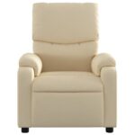 Fauteuil inclinable en tissu crème – Image 4