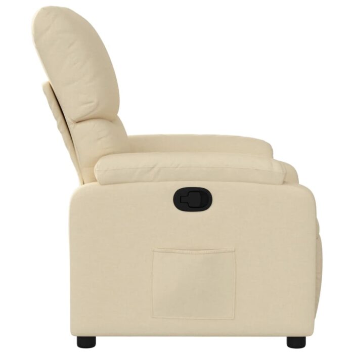 Fauteuil inclinable en tissu crème – Image 5