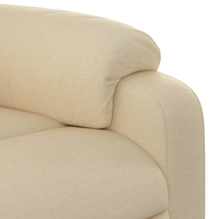 Fauteuil inclinable en tissu crème – Image 6