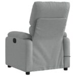 Fauteuil de massage inclinable gris clair tissu – Image 2