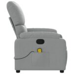 Fauteuil de massage inclinable gris clair tissu – Image 6