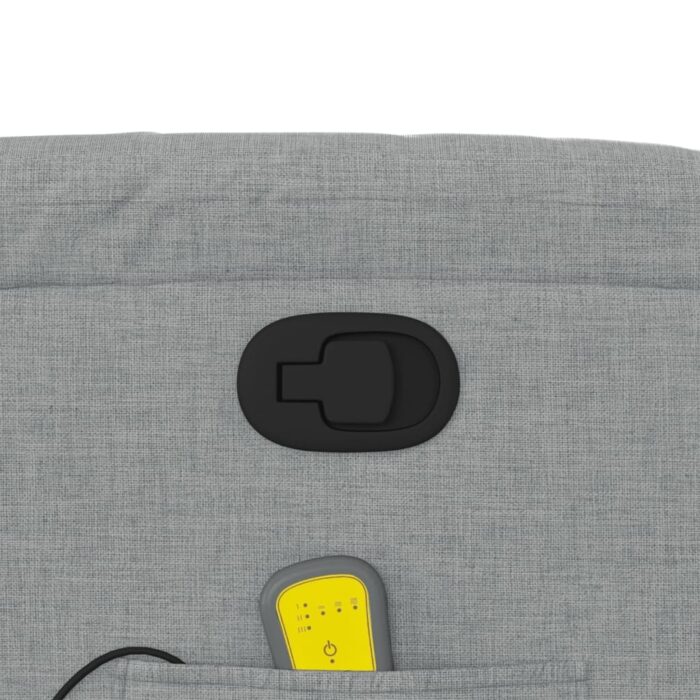 Fauteuil de massage inclinable gris clair tissu – Image 8