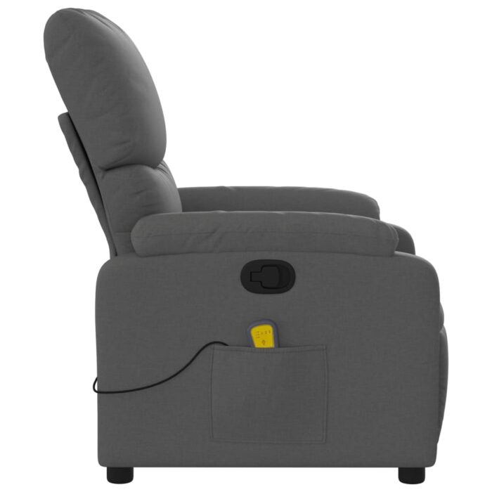 Fauteuil de massage inclinable gris foncé tissu – Image 6