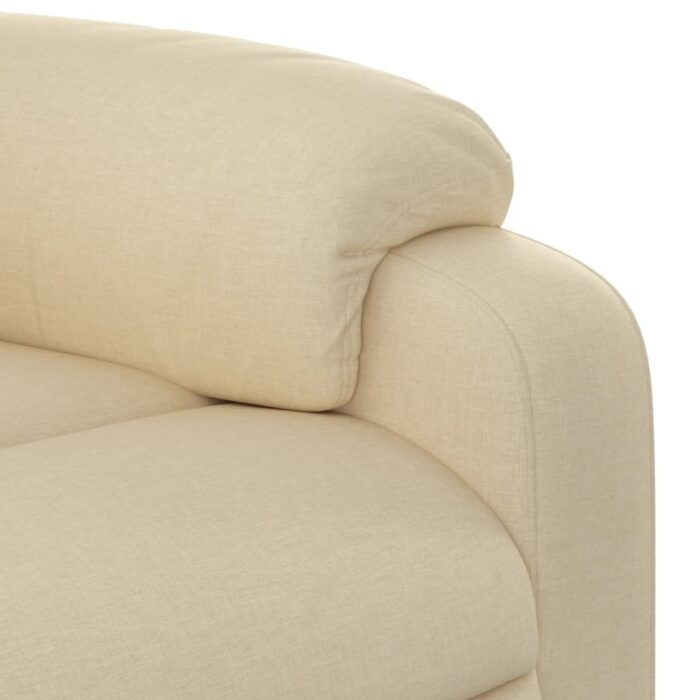 Fauteuil de massage inclinable crème tissu – Image 7