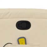 Fauteuil de massage inclinable crème tissu – Image 8