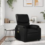 Fauteuil de massage inclinable noir similicuir