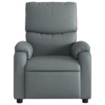 Fauteuil de massage inclinable gris similicuir – Image 5