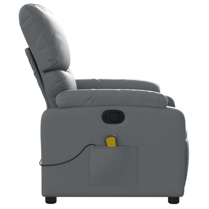 Fauteuil de massage inclinable gris similicuir – Image 6