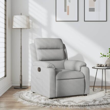 Fauteuil inclinable en tissu gris clair