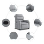 Fauteuil inclinable en tissu gris clair – Image 3