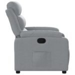 Fauteuil inclinable en tissu gris clair – Image 5
