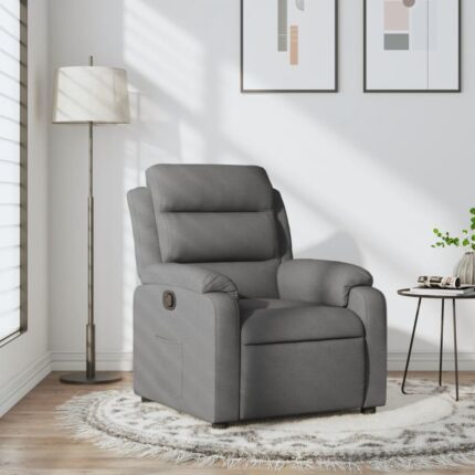 Fauteuil inclinable en tissu gris foncé