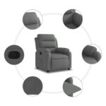 Fauteuil inclinable en tissu gris foncé – Image 3